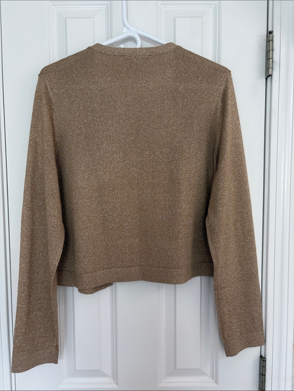 Ann Taylor Metallic Tan Open Cardigan and Shell Sweater Set - Picture 5 of 10